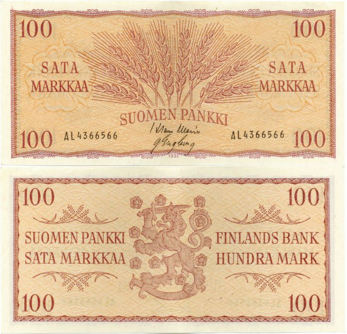 100 Markkaa 1957 AL4366566